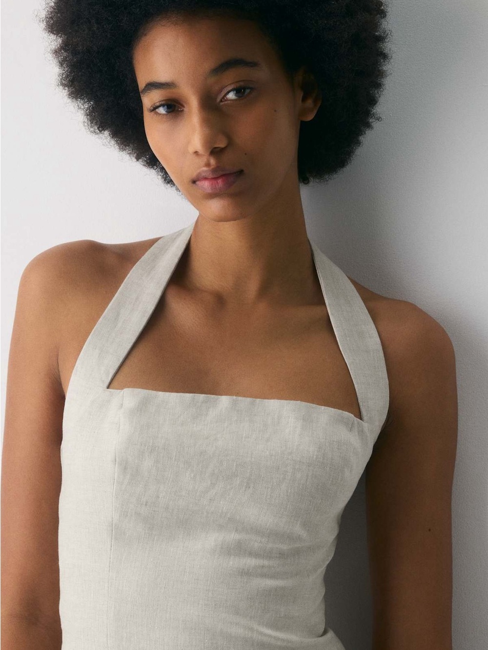 Wilfred Whisper linen halter top xs undyed ecru
